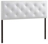 Baltimore Modern Queen White Faux Leather Upholstered Headboard