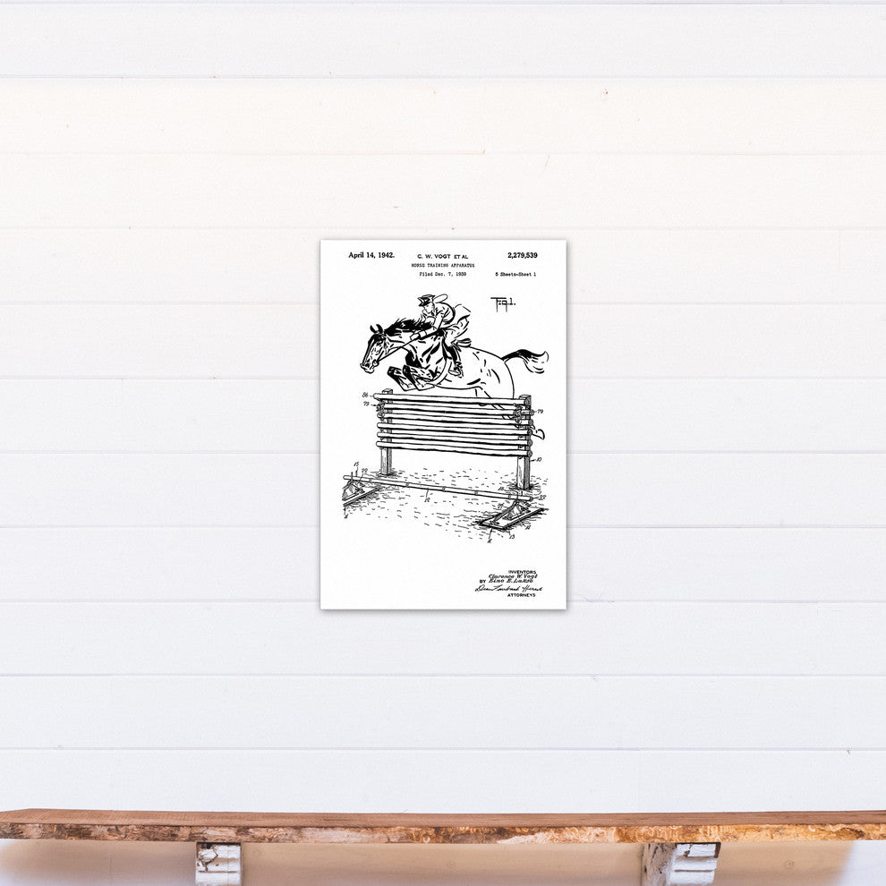Vintage Horse Jumping Patent 20"x30" Print on Canvas