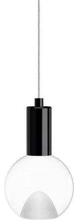 Globe Small 3" Bubbles Acrylic Single Pendant - Matte Black Socket