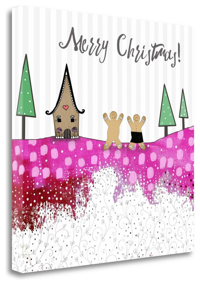 "Merry Christmas Gingerbread" By Sarah Ogren, Giclee on Gallery Wrap Canvas