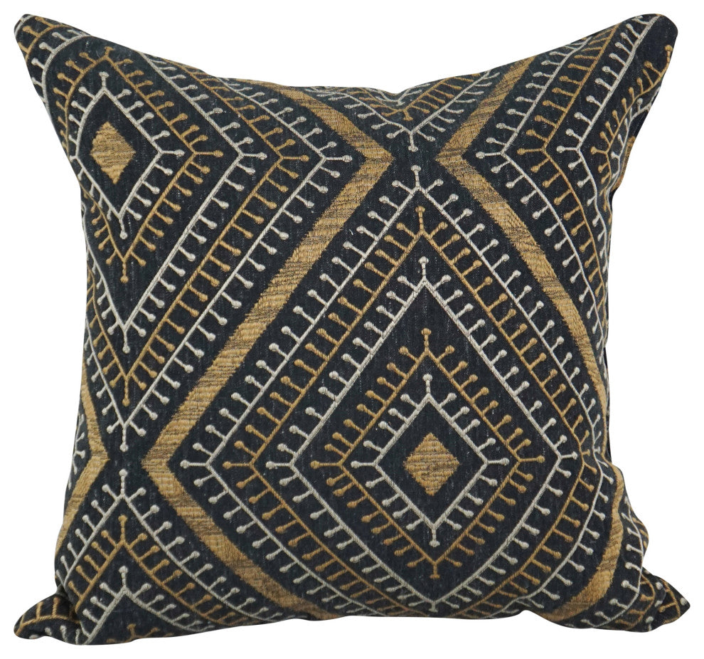 17" Jacquard Throw Pillows With Inserts, Set of 2, Tupelo Earth