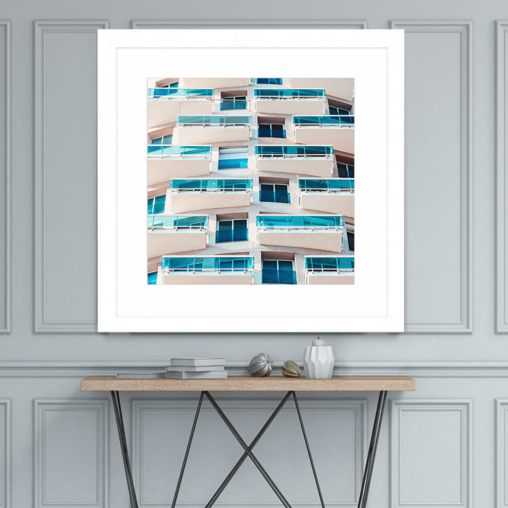 "Balconies" Matted and Framed, 36"x36"