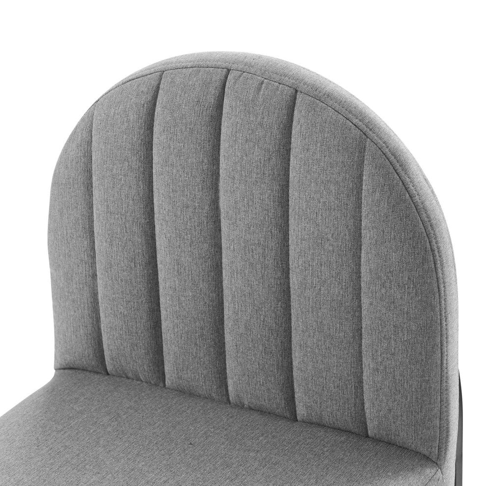 Side Dining Chair, Set of 2, Fabric, Black Gray, Modern, Bistro Restaurant
