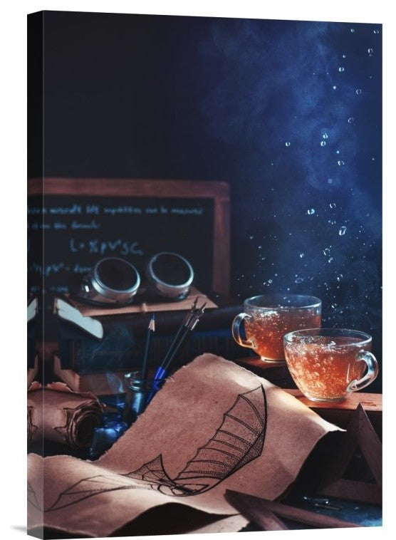 "Steampunk Tea (with Goggles And Blueprints)" Canvas by Dina Belenko, 12x18"