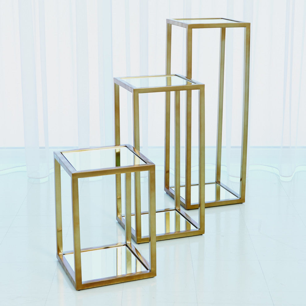 Escher Pedestal Planter - Brass, Large