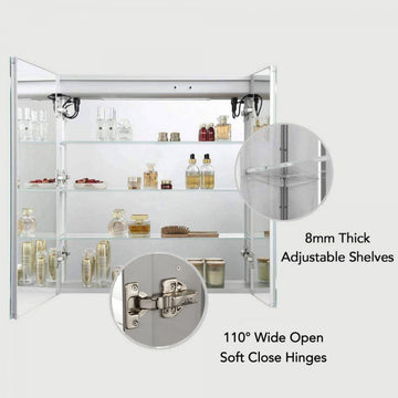 LED Medicine Cabinet With Defogger, 30x32