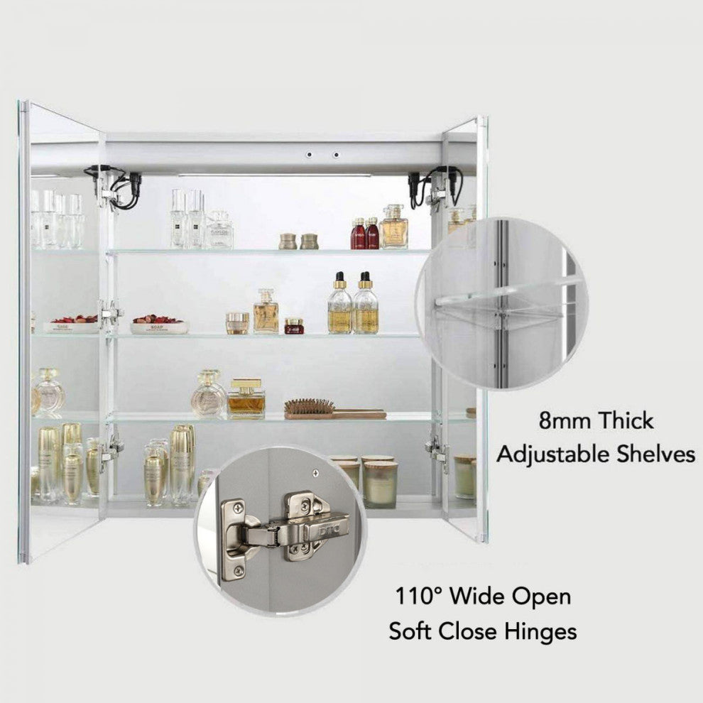 LED Medicine Cabinet With Defogger, 30x32