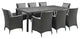 Sojourn 9 Piece Outdoor Patio Sunbrella Modern Dining Set