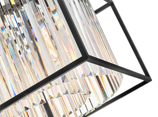Hinkley 50.25" Giada Multi-Tier Modern Chandelier, Black + Prismatic Crystals