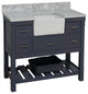 Charlotte 48" Bathroom Vanity, Marine Gray, Carrara Marble