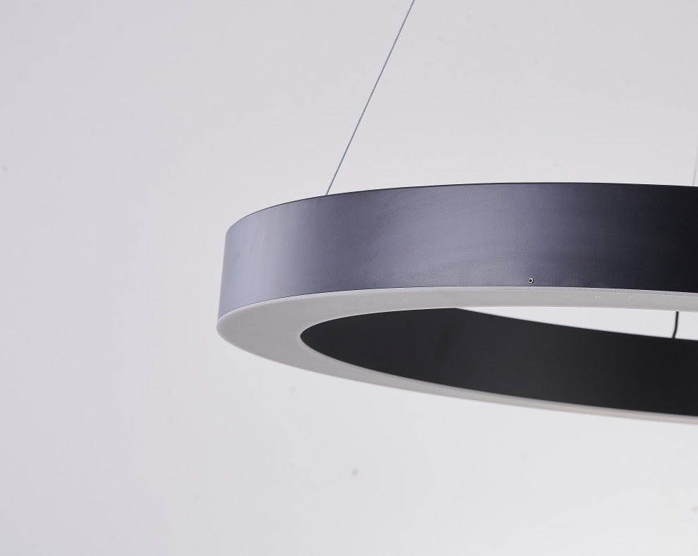 LED Chandelier, Matte Black