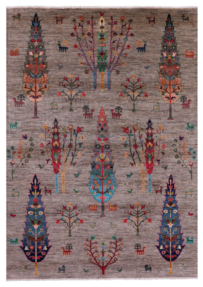 5' 9" X 8' 2" Tribal Persian Gabbeh Hand Knotted Wool Rug Q9969
