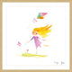 Marmont Hill, "Girl with Kite" by Maya Gur Framed Painting Print, 32x32