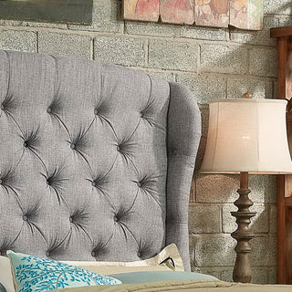 Felisa Upholstered Panel Bed, Gray, Full
