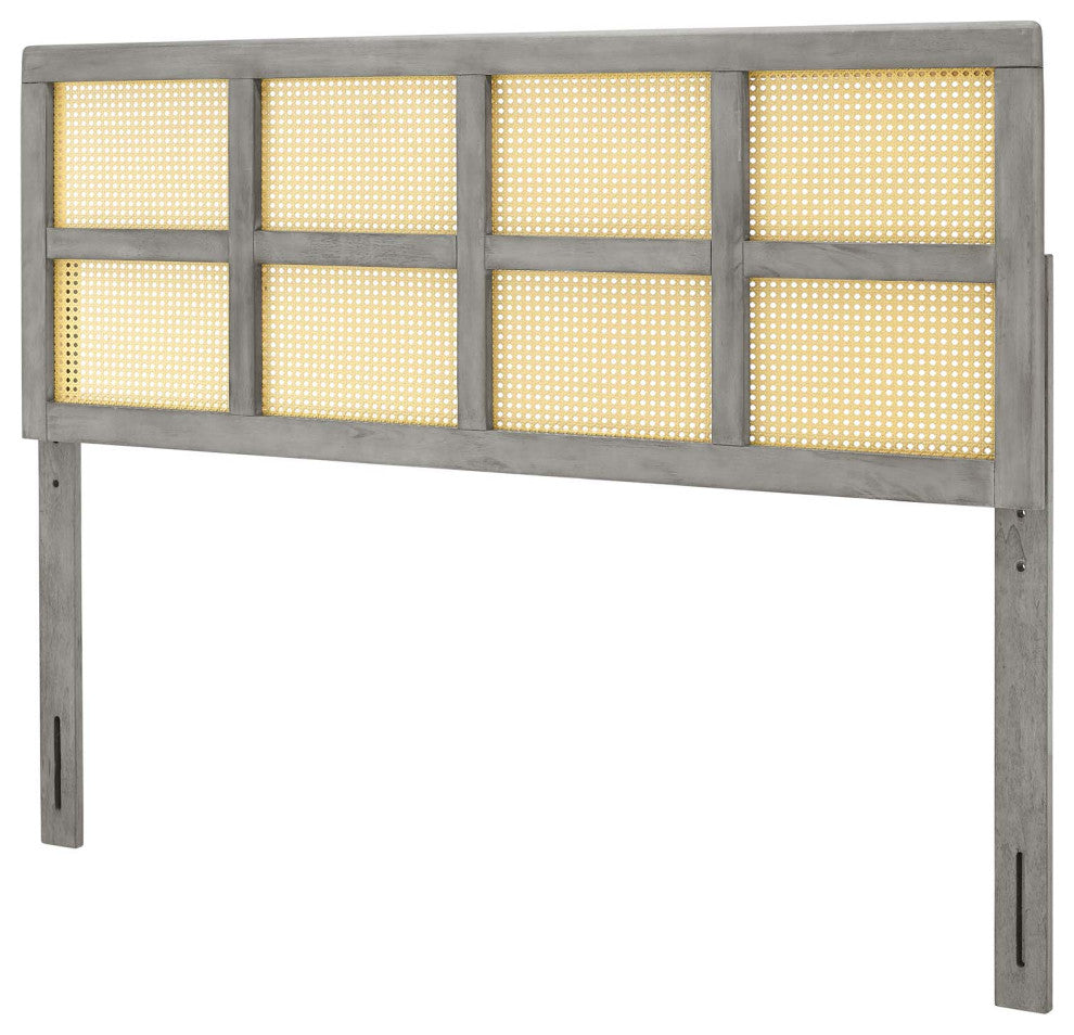 Headboard, Full Size, Wood, Gray, Modern Mid-Century, Bedroom Master Suite