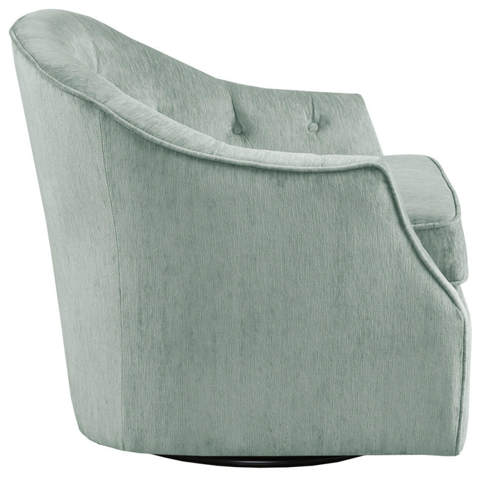 Madison Park Calvin Curved Wide Back Swivel Accent Chair, Light Green