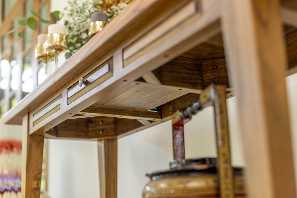 Solid Teak Console Table, 65x18