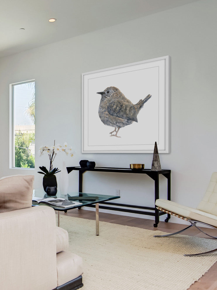 Marmont Hill, "Wren Bird" by Thimble Sparrow Framed Painting Print, 12x12