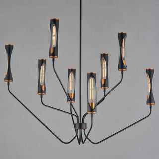 Maxim 16178 Regent 6 Light 40"W LED Abstract Chandelier - Black / Antique Brass