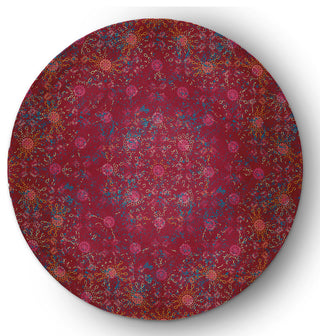 Layered Sun Tile Rug, Sporty Red, 5' Round