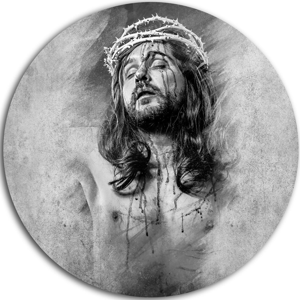 Jesus Christ, Portrait Digital Art Round Wall Art, 11"