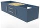 CastelloUSA Alpine 60" Wall Mounted Vanity, Base Only, Blue, Chrome Handles