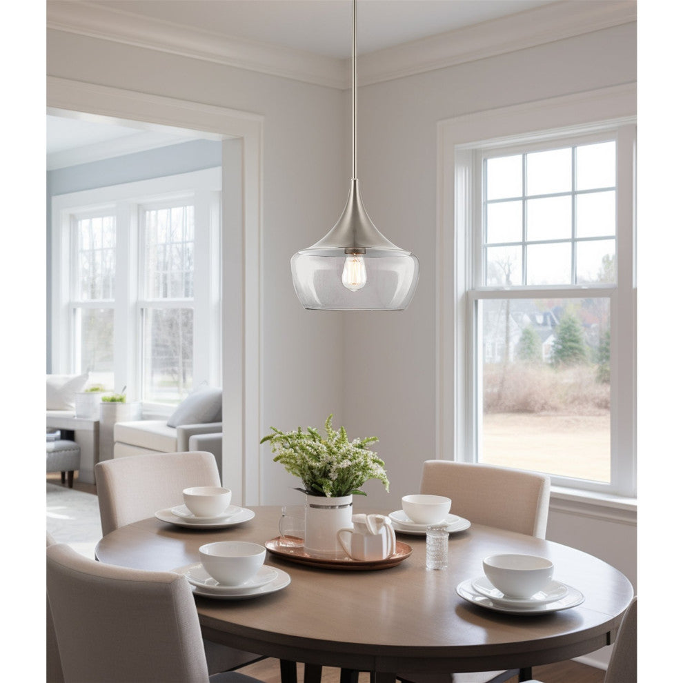 Kira Home Ava 13" Schoolhouse Pendant Light, Wine Glass Style Shade, Adjustable