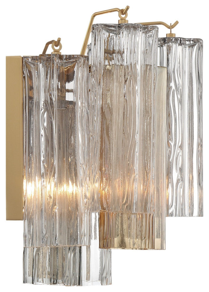 Crystorama Lighting Group ADD-302-AU Addis 2 Light 12" Tall Wall - Aged Brass