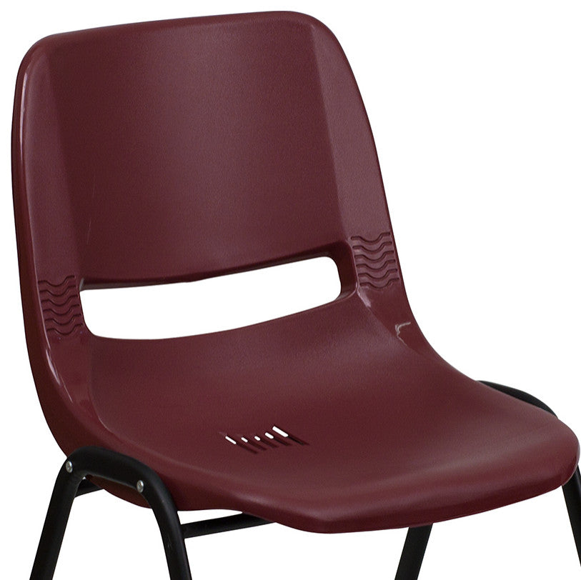 Flash Furniture Hercules Ergonomic Shell Back Stacking Chair in Burgundy