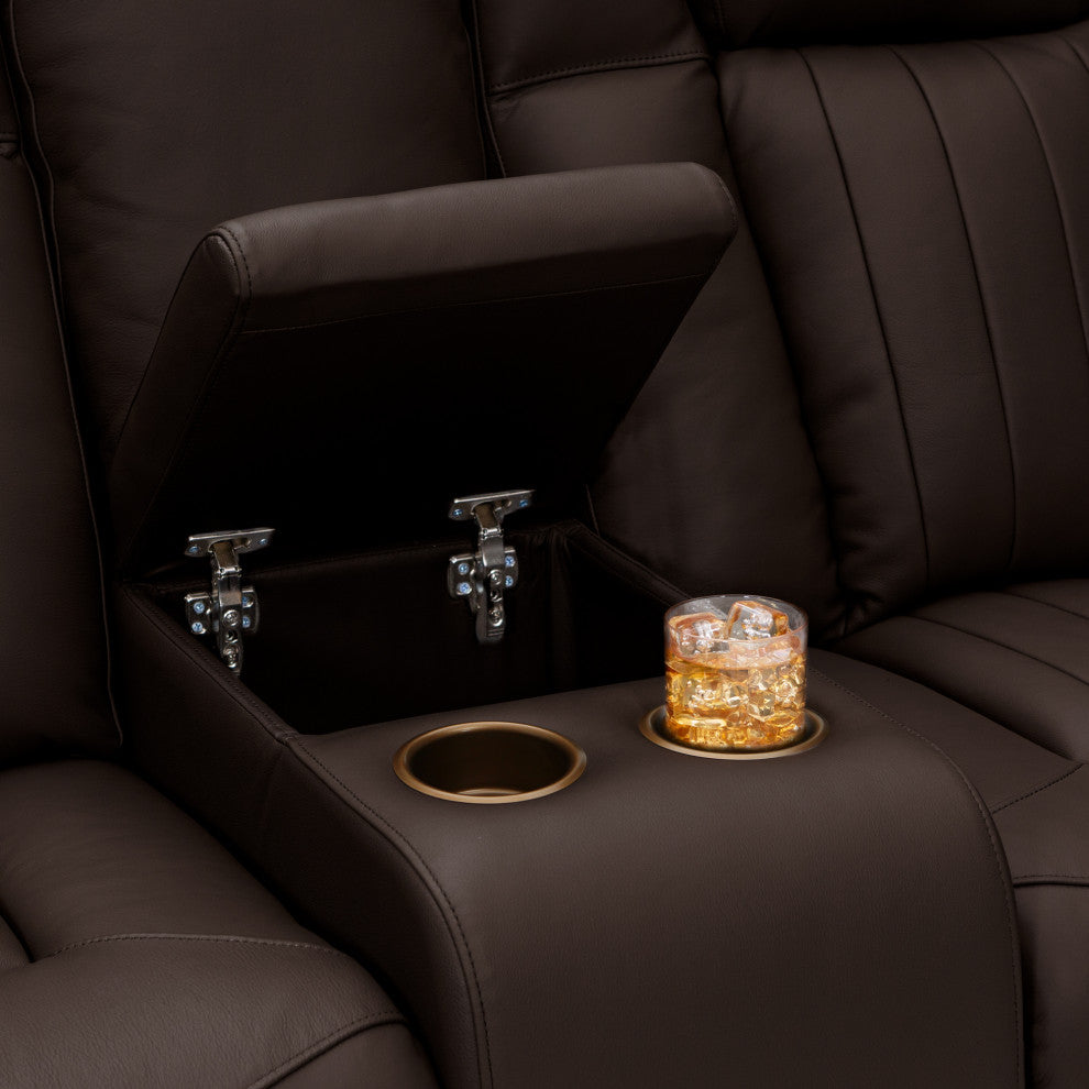 Seatcraft Cavalry Home Theater Seating, Brown, Loveseat