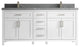 Cambridge 72 Double Sink Bath Vanity in White 2" Piatra Gray