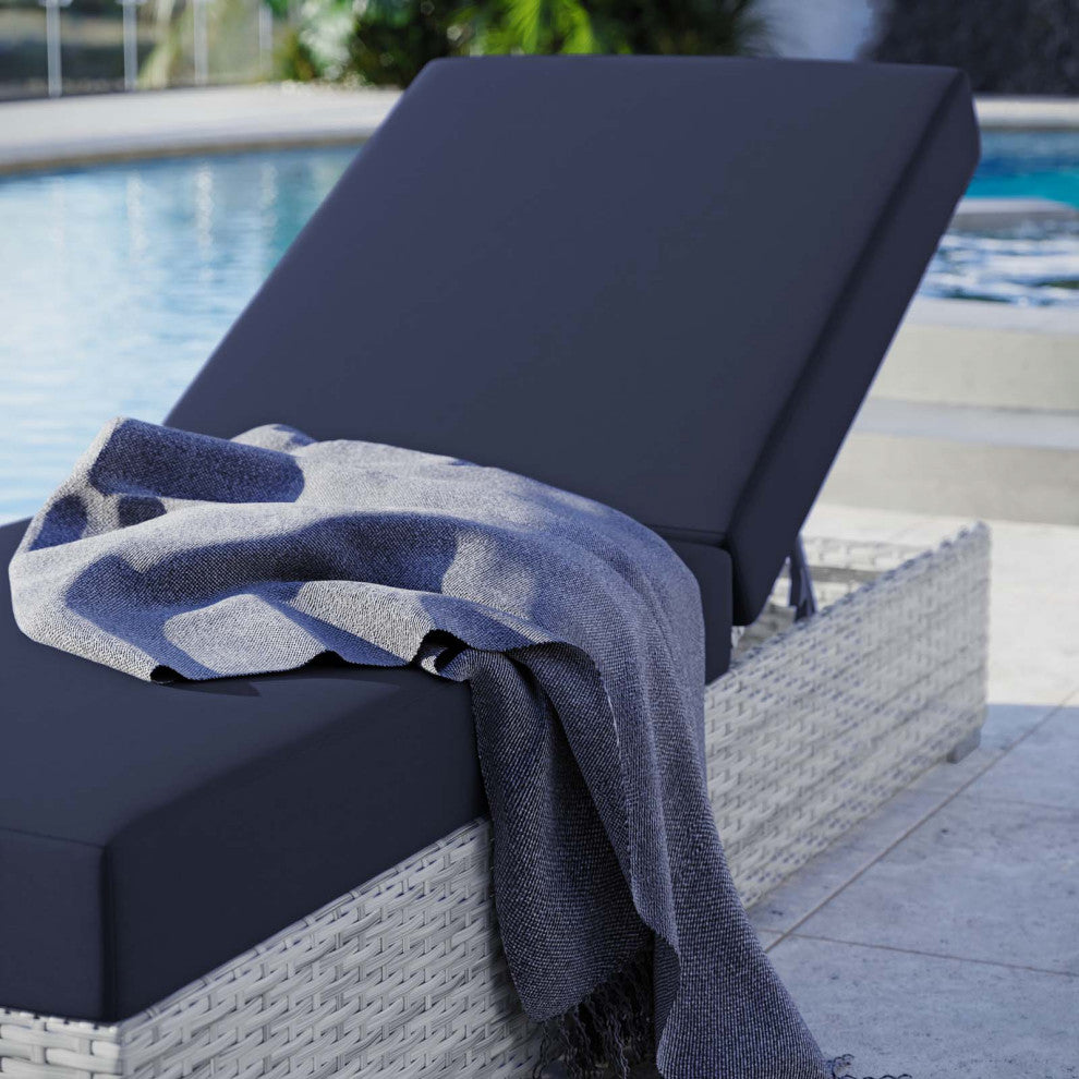 Convene Outdoor Patio Chaise Light Gray Navy