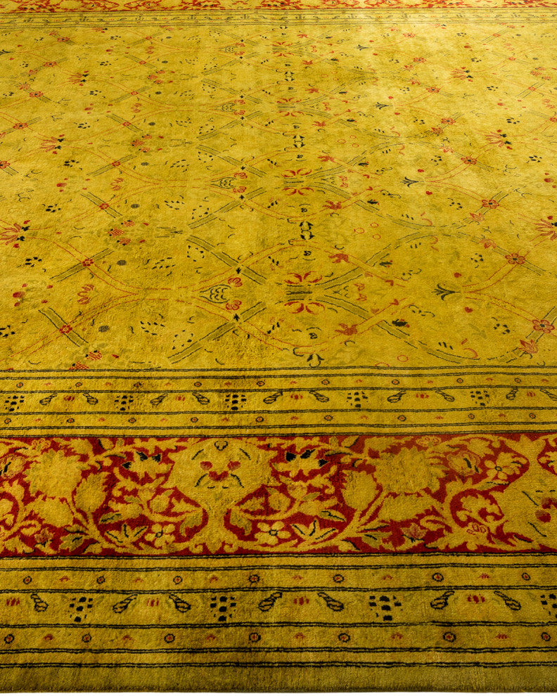 Fine Vibrance, One-of-a-Kind Hand-Knotted Area Rug Green, 9' 1" x 12' 0"
