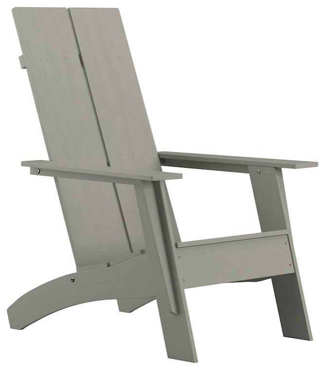 Sawyer Modern All-Weather Poly Resin Wood Adirondack Chair in Gray