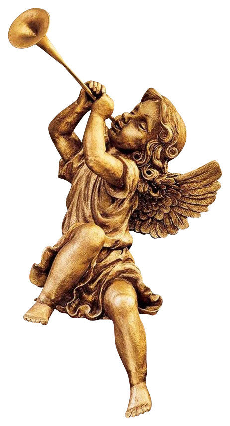 Trumpeting Girl Angel Statue