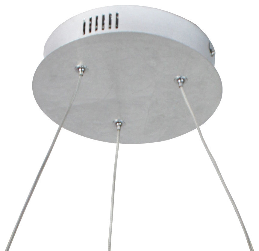 Circular Knot Integrated LED 32W Pendant, Silver Foil