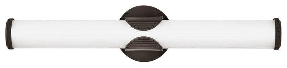 Hinkley Femi 22.5" Large LED Bath Vanity Light, Black Oxide + Etched Opal Glass