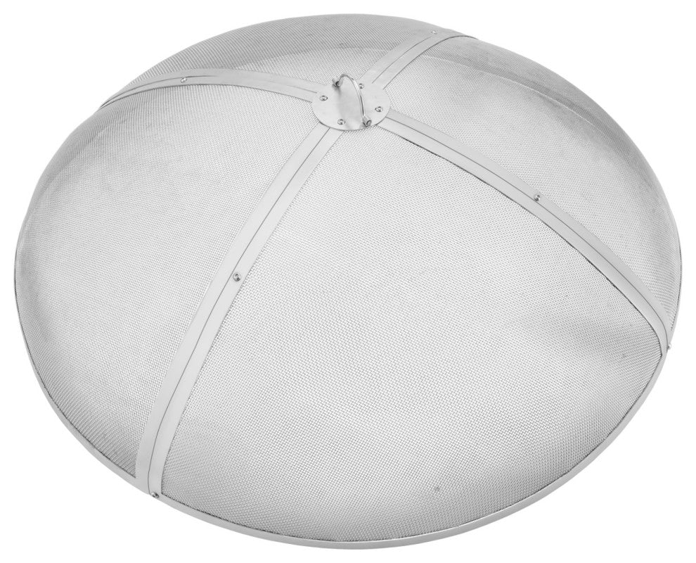 VEVOR 36" Round Firepit Spark Screen Cover Lid Stainless Steel Wood Burning