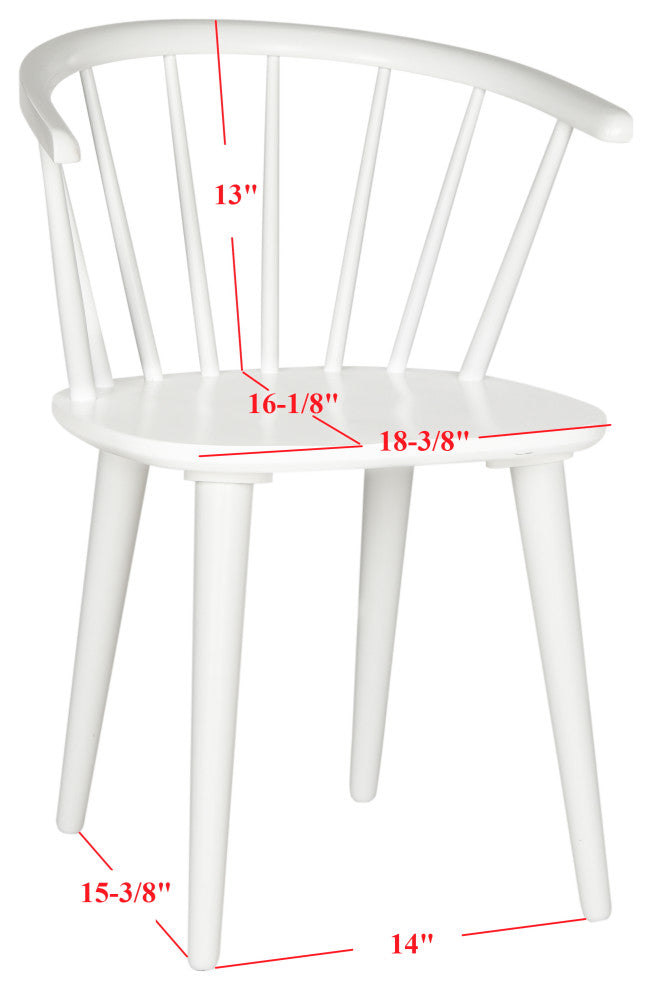 Safavieh Blanchard Curved Spindle Side Chairs, Set of 2, White