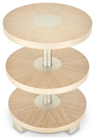 Laguna Ridge Round Chair Side Table, Washed Oak