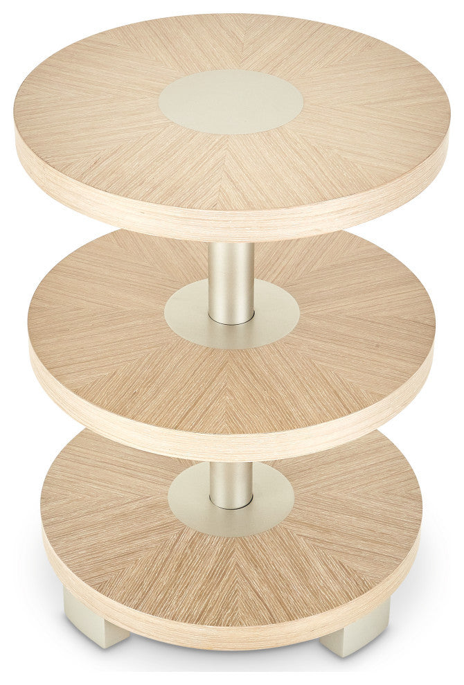 Laguna Ridge Round Chair Side Table, Washed Oak