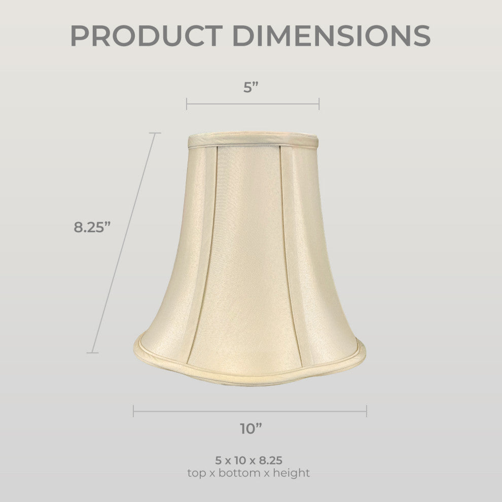 Royal Designs Bottom Scalloped Bell Lamp Shade, Beige, 5x10x8.25, Set of 2