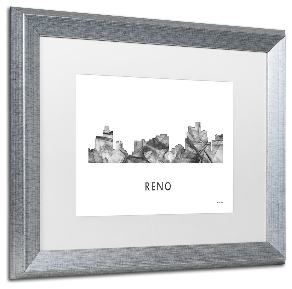Marlene Watson 'Reno Nevada Skyline' Matted Art, Silver Frame, White, 20x16