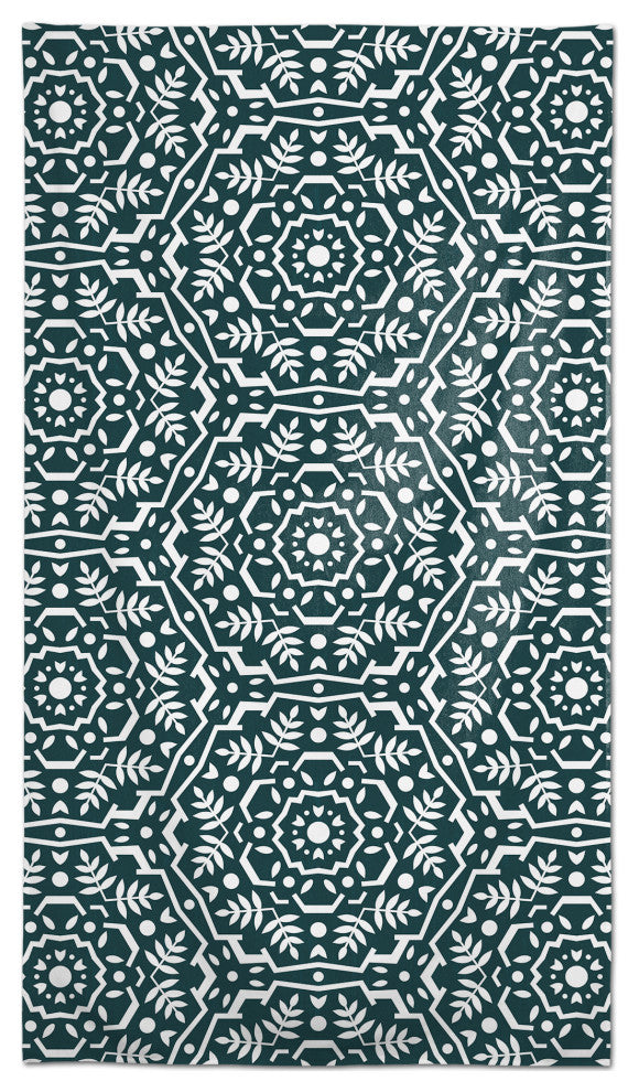Folk Floral Teal 58x102 Tablecloth