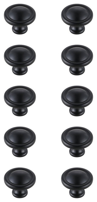KB2007-MB-10PK Garlande 1.2" Mushroom Knob, Set of 10, Matte Black
