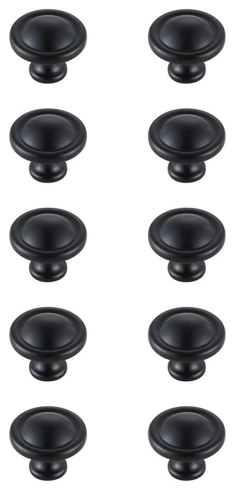 KB2007-MB-10PK Garlande 1.2" Mushroom Knob, Set of 10, Matte Black