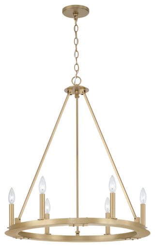 Capital Lighting 4916 Pearson 6 Light 26"W Taper Candle Style - Aged Brass