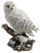 Snow Owl Perching On Branch Statue