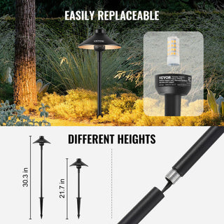VEVOR 8 Pack Low Voltage Landscape Path Lights 12-24V Outdoor LED Pathway Lights