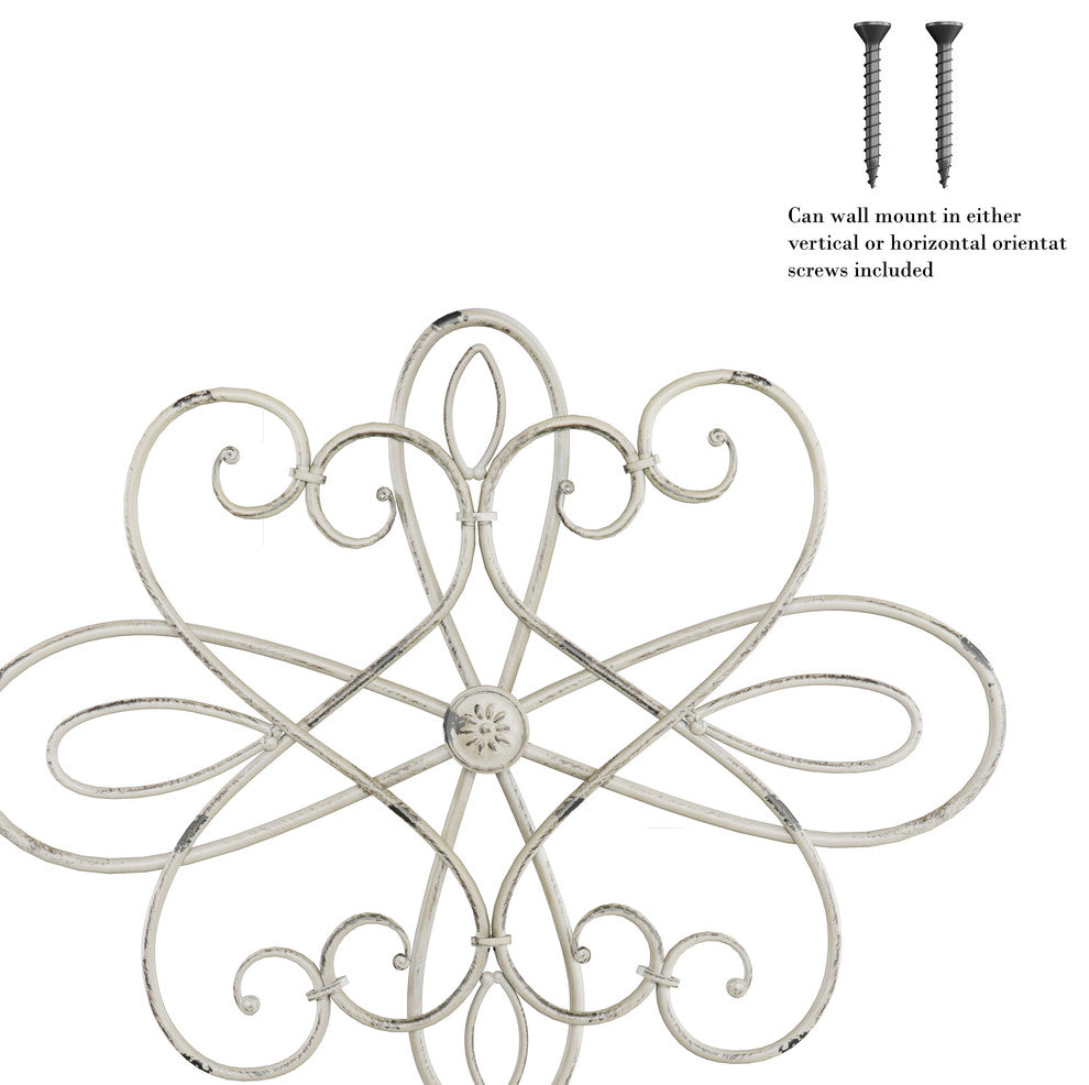 Medallion Metal Wall Art- 15 Inch Oval Swirl Metal Home Decor by Lavish Home